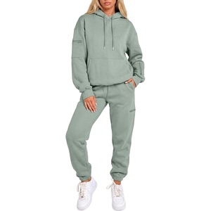image:imageANRABESS Women 2 Piece Sets Oversized Fleece Sweatsuits Fall OutfitsGrey Green