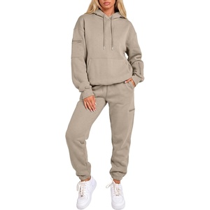 image:imageANRABESS Women 2 Piece Sets Oversized Fleece Sweatsuits Fall OutfitsLight Khaki