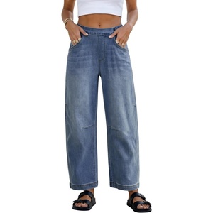 image:imageANRABESS Women Barrel Jeans Baggy High Waist Wide Leg PantsBlue