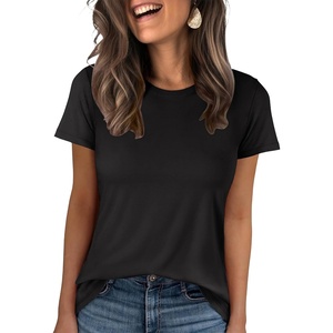 image:imageANRABESS Women Short Sleeve Tops Summer WrinkleFree Basic Tee ShirtsBlack
