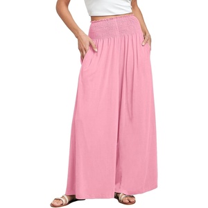 image:imageANRABESS Women Summer Casual Wide Leg Palazzo Pants with PocketsPink