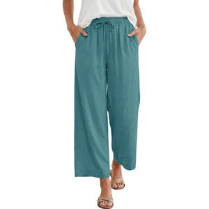 image:imageANRABESS Women Wide Leg Pants Summer Palazzo High Waisted Casual Loose Lounge Flowy Cropped Beach Trousers Work OutfitsLake