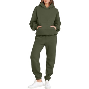 image:imageANRABESS Womens 2 Piece Lounge Sweat Sets Fall Fashion Matching SweatsuitsArmy Green