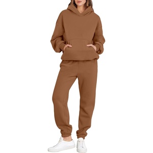 image:imageANRABESS Womens 2 Piece Lounge Sweat Sets Fall Fashion Matching SweatsuitsBurnt Orange Brown