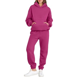 image:imageANRABESS Womens 2 Piece Lounge Sweat Sets Fall Fashion Matching SweatsuitsHot Pink