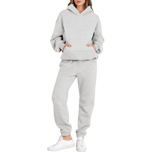 image:imageANRABESS Womens 2 Piece Lounge Sweat Sets Fall Fashion Matching SweatsuitsLight Gray