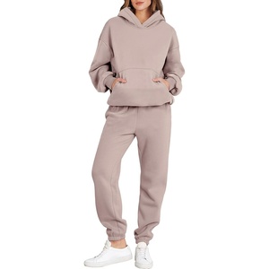 image:imageANRABESS Womens 2 Piece Lounge Sweat Sets Fall Fashion Matching SweatsuitsLight Khaki
