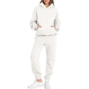 image:imageANRABESS Womens 2 Piece Lounge Sweat Sets Fall Fashion Matching SweatsuitsWhite