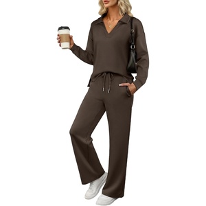 image:imageANRABESS Womens 2 Piece Lounge Sweat Sets Fall OutfitsCoffee