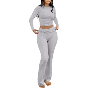 image:imageANRABESS Womens 2 Piece Matching Lounge SetsGrey