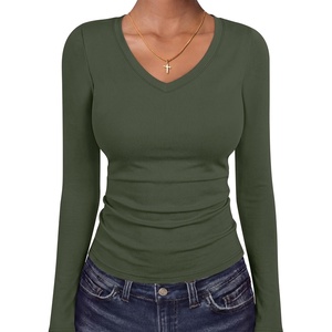 image:imageANRABESS Womens Long Sleeve Shirts Thermal V Neck TopsArmy Green