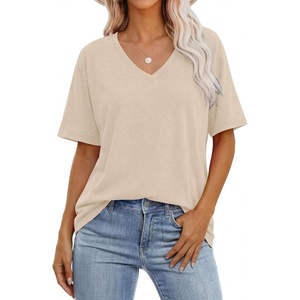 image:imageANRABESS Womens Oversized Acid Washed TShirt Short Sleeve Vintage TopsBeige