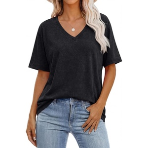 image:imageANRABESS Womens Oversized Acid Washed TShirt Short Sleeve Vintage TopsBlack