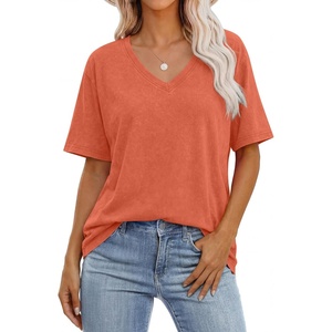 image:imageANRABESS Womens Oversized Acid Washed TShirt Short Sleeve Vintage TopsOrange