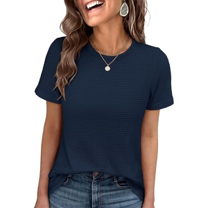 image:imageANRABESS Womens Summer Waffle Knit TopsNavy Blue