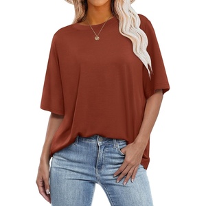 image:imageANRABESS Womens Tops Oversized T ShirtsBrick Red