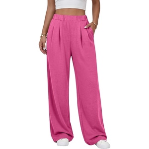 image:imageANRABESS Womens Wide Leg Baggy SweatpantsHot Pink