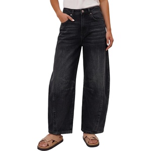 image:imageANRABESS Womens Wide Leg Barrel Jeans Baggy Relaxed Fit Denim PantsBlack