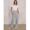 image:imageANRABESS Womens Gingham Striped Boxer PantsBlack White Stripe