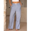 image:imageANRABESS Womens Gingham Striped Boxer PantsBlue White Plaid