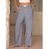 image:imageANRABESS Womens Gingham Striped Boxer PantsNavy Blue White Plaid