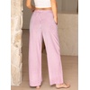 image:imageANRABESS Womens Gingham Striped Boxer PantsPink White Plaid
