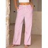 image:imageANRABESS Womens Gingham Striped Boxer PantsPink White Plaid