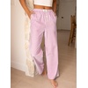 image:imageANRABESS Womens Gingham Striped Boxer PantsPink White Plaid