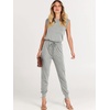 image:imageANRABESS Womens Summer Sleeveless Jumpsuits Casual Dressy Stretchy Crewneck Rompers One Piece Outfits Spring Fashion 2026Gray