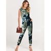 image:imageANRABESS Womens Summer Sleeveless Jumpsuits Casual Dressy Stretchy Crewneck Rompers One Piece Outfits Spring Fashion 2026Tie Dye Armygreen