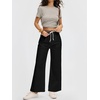 image:imageANRABESS Womens Wide Leg Jeans Drawstring Denim Pants with PocketsBlack