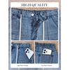 image:imageANRABESS Womens Wide Leg Jeans Drawstring Denim Pants with PocketsBlue