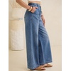 image:imageANRABESS Womens Wide Leg Jeans Drawstring Denim Pants with PocketsBlue