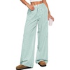 image:imageANRABESS Womens Gingham Striped Boxer PantsGreen White Plaid