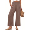image:imageANRABESS Womens Wide Leg Palazzo Pants with PocketsCoffee Brown3XL
