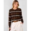 image:imageANRABESS Cardigan Sweaters for Women Lightweight Fall OutfitsCoffe Orange Stripe