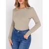 image:imageANRABESS Long Sleeve Shirts for Women Fleece Thermal TopsAlmond