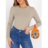 image:imageANRABESS Long Sleeve Shirts for Women Fleece Thermal TopsAlmond