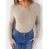 image:imageANRABESS Long Sleeve Shirts for Women Fleece Thermal TopsAlmond