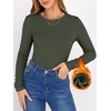 image:imageANRABESS Long Sleeve Shirts for Women Fleece Thermal TopsArmy Green