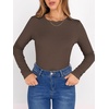 image:imageANRABESS Long Sleeve Shirts for Women Fleece Thermal TopsDark Brown