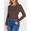 image:imageANRABESS Long Sleeve Shirts for Women Fleece Thermal TopsDark Brown
