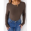 image:imageANRABESS Long Sleeve Shirts for Women Fleece Thermal TopsDark Brown