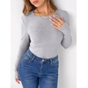 image:imageANRABESS Long Sleeve Shirts for Women Fleece Thermal TopsGrey