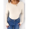 image:imageANRABESS Long Sleeve Shirts for Women Fleece Thermal TopsOatmeal