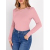 image:imageANRABESS Long Sleeve Shirts for Women Fleece Thermal TopsPink