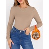 image:imageANRABESS Long Sleeve Shirts for Women Fleece Thermal TopsTan
