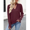 image:imageANRABESS Sweaters for Women Fall Lightweight Knit PulloverBurgund