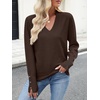 image:imageANRABESS Sweaters for Women Fall Lightweight Knit PulloverCoffee