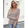 image:imageANRABESS Sweaters for Women Fall Lightweight Knit PulloverGrey Khaki